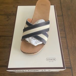 Coach leather slides